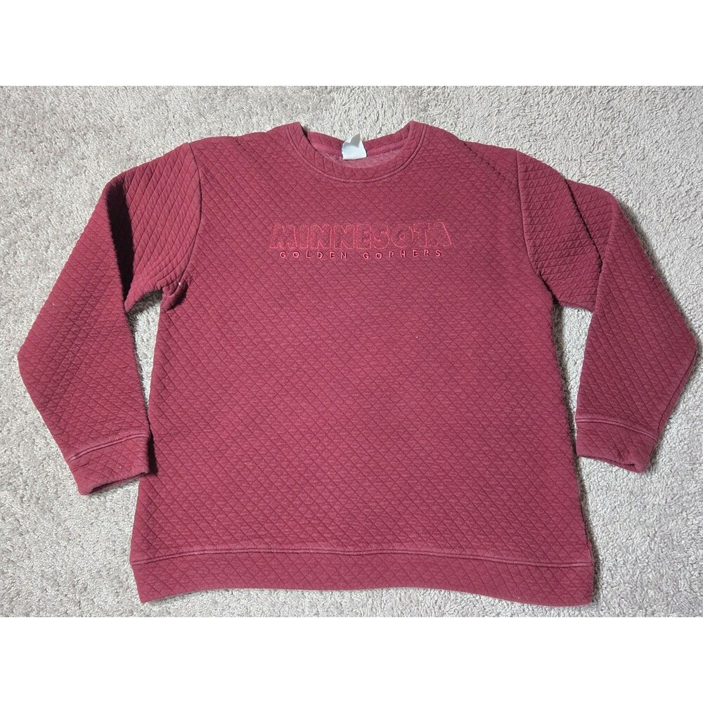 Champion Minnesota Golden Gophers Quited Crewneck Maroon Stitched Women's Large
